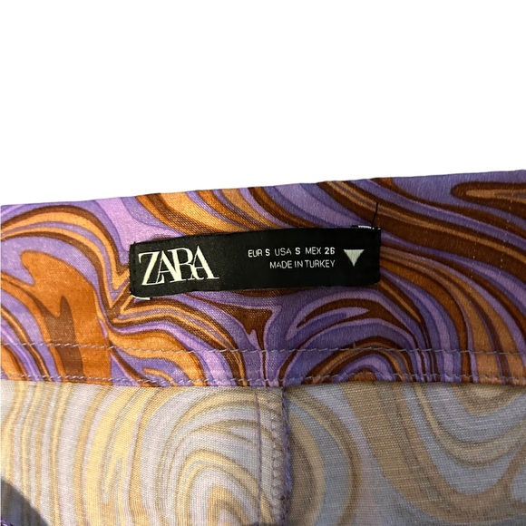Zara multicolored print with slit pants size small - Picture 6 of 9